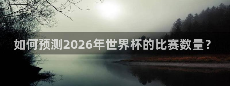 亚洲区世界杯预选赛：如何预测2026年世界杯的比赛数量？